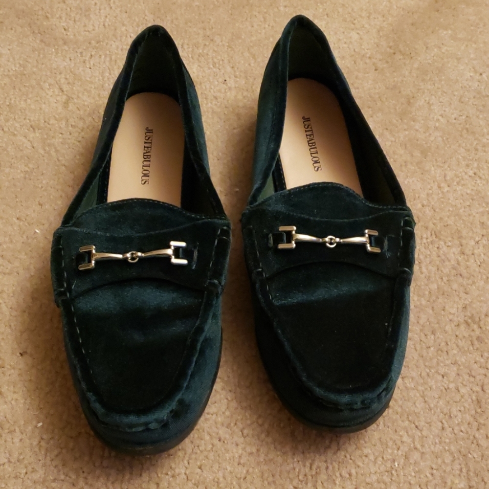 JustFab velvet loafers size 12